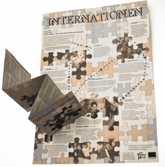 Combined Information folder and poster for the project "Internationen", Tamam 2012