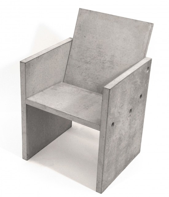 Gjutet - Concrete chairs made by Jimmy Bussenius 2008, 3 chairs were made